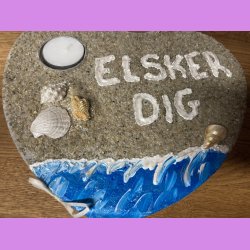 Stort beton hjerte elsker dig