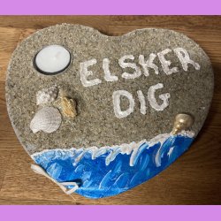 Stort beton hjerte elsker dig