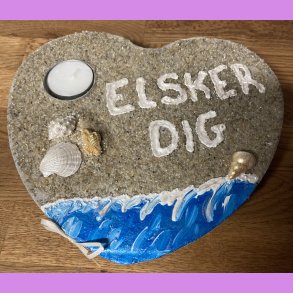 Stort beton hjerte elsker dig
