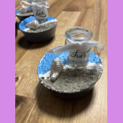 Beton cirkel med tekst Fun