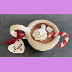 Cacao jule kop - creme farvet - candy cane.