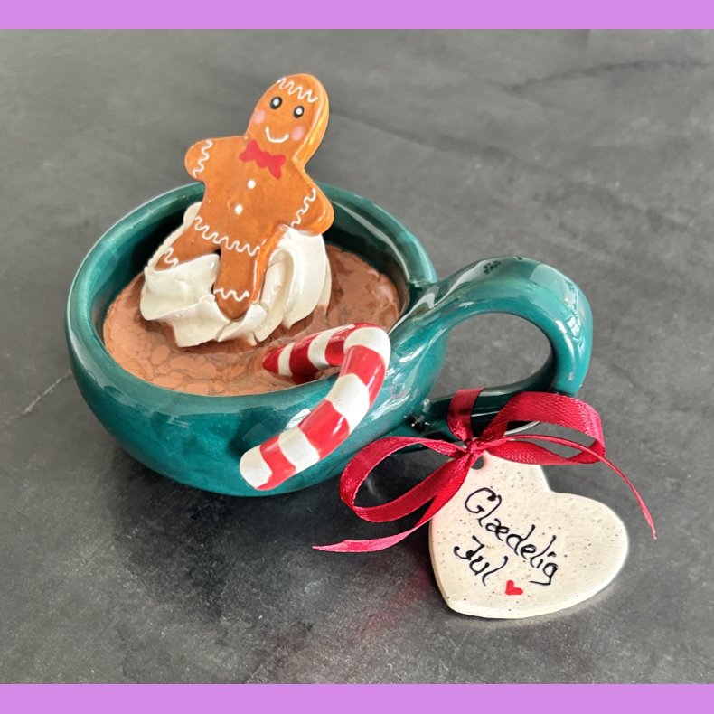 Cacao jule kop - M�rkegr�n - Gl�delig jul