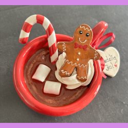 Cacao jule kop - R�d med hjerte hank - Gl�delig jul