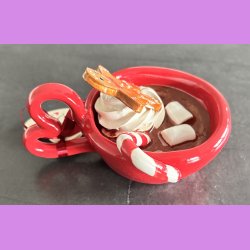Cacao jule kop - R�d med hjerte hank - Gl�delig jul