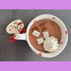 Cacao kop - Hvid med hjerter - S� skal vi hygge