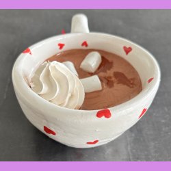 Cacao kop - Hvid med hjerter - S� skal vi hygge