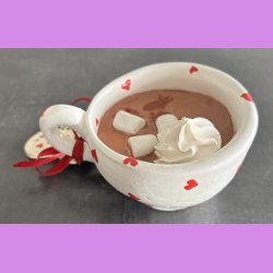 Cacao kop - Hvid med hjerter - S� skal vi hygge