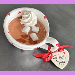 Cacao kop - Hvid med hjerter - S� skal vi hygge