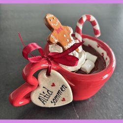 Cacao jule kop - R�d med hjerte hank - Altid sammen