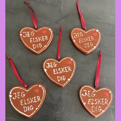 Honning hjerte med tekst - Jeg elsker dig