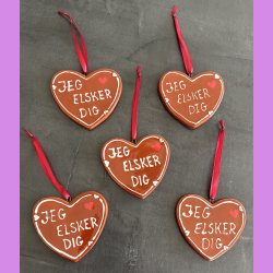 Honning hjerte med tekst - Jeg elsker dig