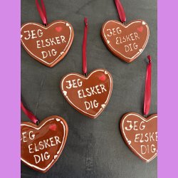 Honning hjerte med tekst - Jeg elsker dig