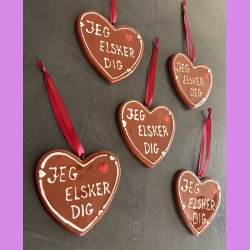 Honning hjerte med tekst - Jeg elsker dig