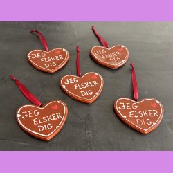 Honning hjerte med tekst - Jeg elsker dig