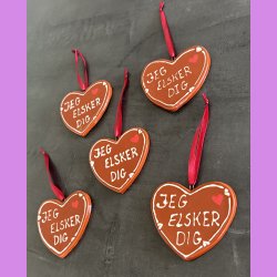 Honning hjerte med tekst - Jeg elsker dig