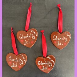 Honning hjerte med tekst Gldelig jul