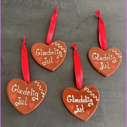 Honning hjerte med tekst Gldelig jul