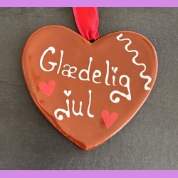 Honning hjerte med tekst Gldelig jul