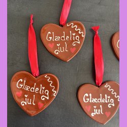 Honning hjerte med tekst Gldelig jul