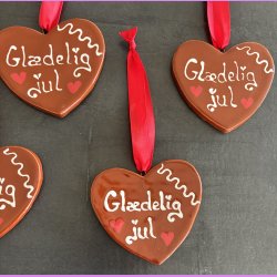 Honning hjerte med tekst Gldelig jul