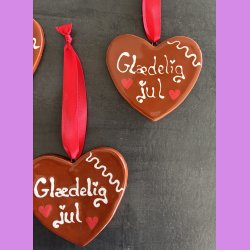 Honning hjerte med tekst Gldelig jul