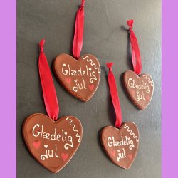 Honning hjerte med tekst Gldelig jul