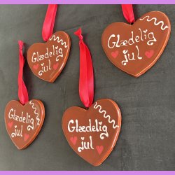 Honning hjerte med tekst Gldelig jul