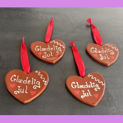 Honning hjerte med tekst Gldelig jul