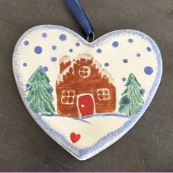 Jule hjerte med vinterhus