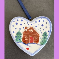 Jule hjerte med vinterhus