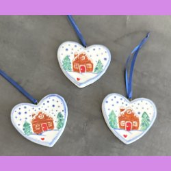 Jule hjerte med vinterhus