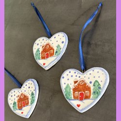 Jule hjerte med vinterhus