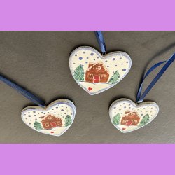 Jule hjerte med vinterhus