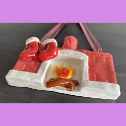 Jule kamin med julesokker