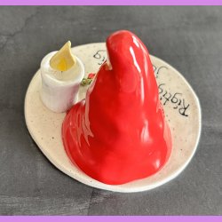 Nissehue med pynt og tekst - Lys og kvisttj�rn
