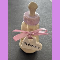 Sutteflaske lilla med skilt Prinsesse