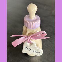 Sutteflaske lilla med skilt Prinsesse