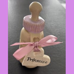 Sutteflaske lilla med skilt Prinsesse