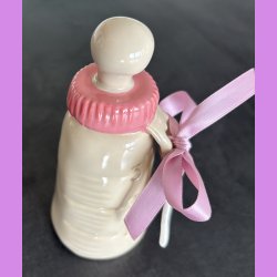 Sutteflaske lyserd med skilt Prinsesse