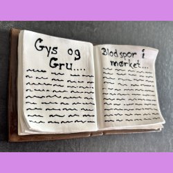 B�ger i keramik- Nr. 3 - med tekst - Gys og gru