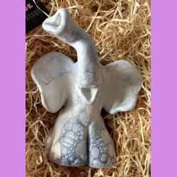 Elefant siddende - mat hvis med bl bobbler