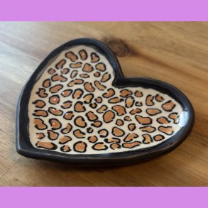 Faster fade - Sort kant - lysbrun leopard