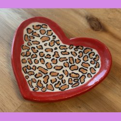 Faster fade - Rd kant - Lysbrun leopard