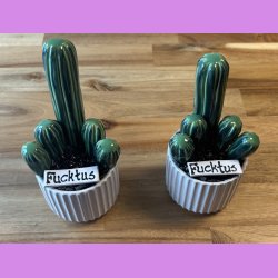 Fucktus 2-farvet - hvid potte