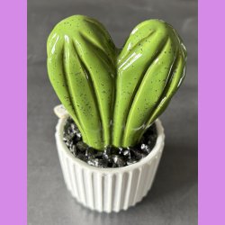 Lovetus 1 farvet - hvid potter - sorte sten - lille skilt