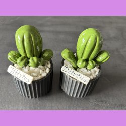 Tittytus 1 farvet - sort potter - hvide sten - lille skilt