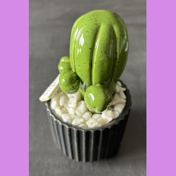 Tittytus 1 farvet - sort potter - hvide sten - lille skilt