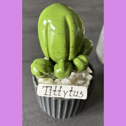 Tittytus 1 farvet - sort potter - hvide sten - lille skilt