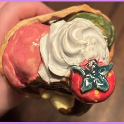 Vaffelis med fldeskum - choko saus og jordbr