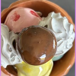 Vaffelis med fl�debolle - Softice - Lemon, jordb�r og pistacie,